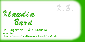 klaudia bard business card