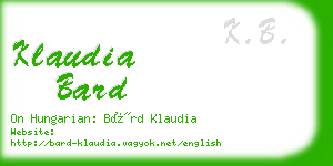 klaudia bard business card